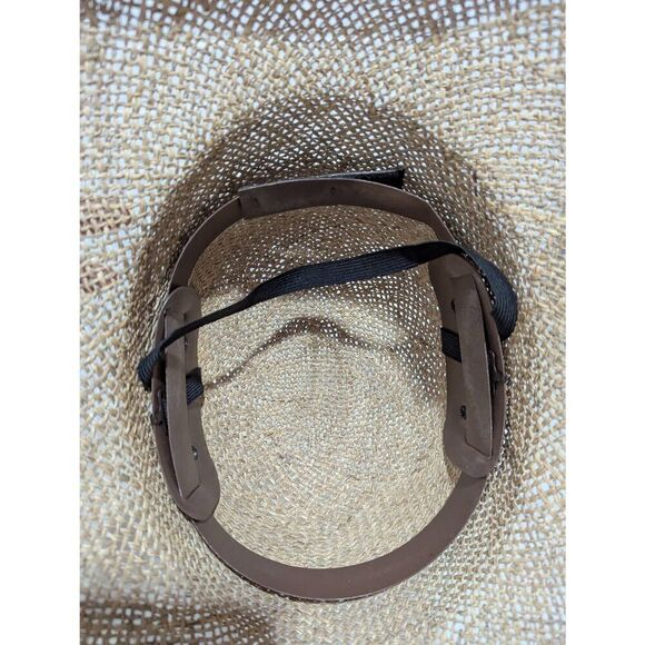 Unbranded Men's Cream Solid Adjustable Interior Band Chin Strap Straw Hat - Picture 3 of 8